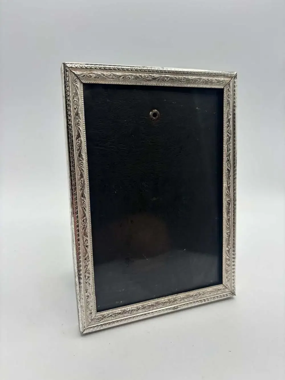 Vintage Ornate Silver-Tone Filigree Metal Picture Frame